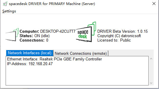 spacedesk使用教程