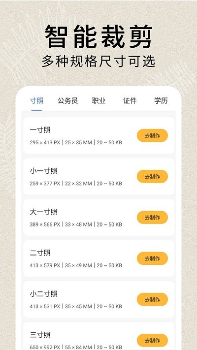 形象照2寸证件照软件