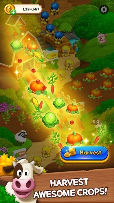 瓷砖点击消除游戏(tile match harvest)