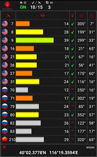 androits gps test pro卫星强度
