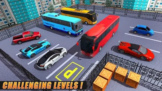 现代公交车停车场3d游戏