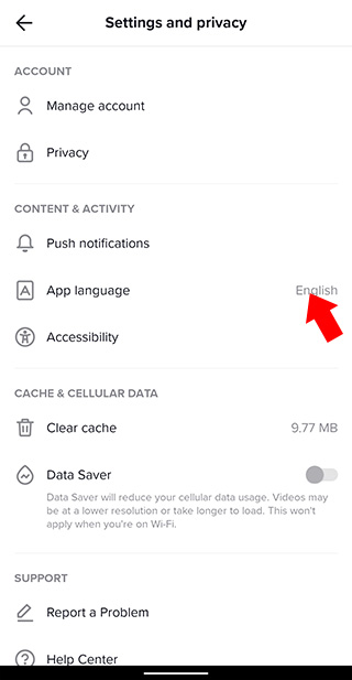 tiktok lite怎么设置中文