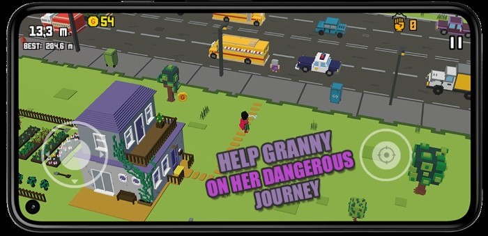 暴躁的老奶奶疯狂之路游戏(crossy granny)