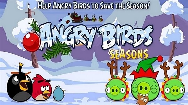 愤怒的小鸟圣诞节版小游戏(angry birds)